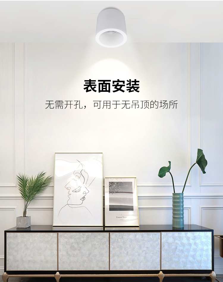 来得益明装射灯筒灯