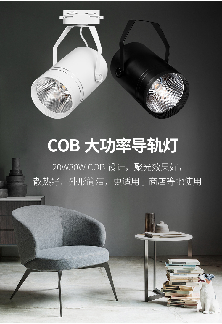 来得益COB大功率导轨灯