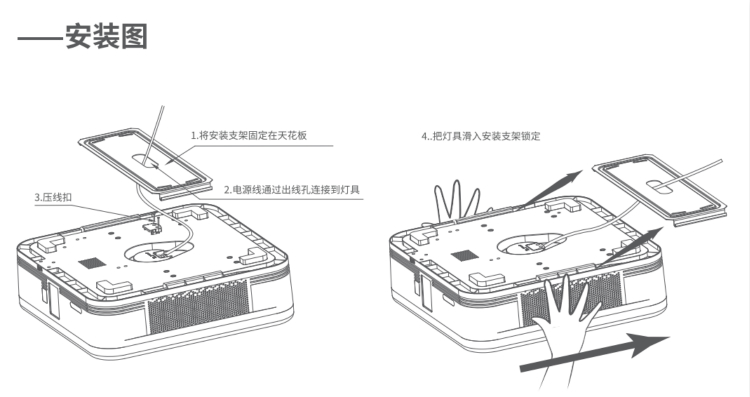 GPT多功能智能投影吸顶灯安装方案图解